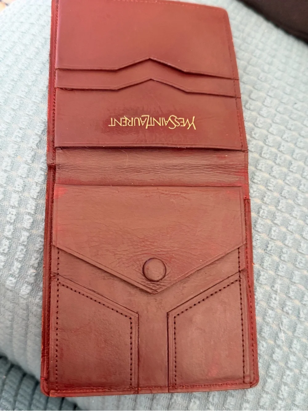 Yves Saint Laurent Men's Burgundy Leather wallet